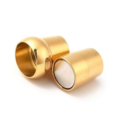 304 Stainless Steel Magnetic Clasps with Glue-in Ends STAS-K006-09B-6mm-1