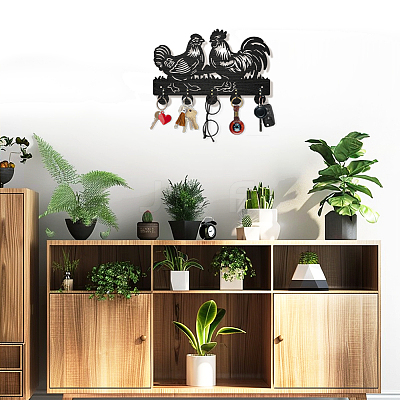 Wood & Iron Wall Mounted Hangers HJEW-WH0055-098-1