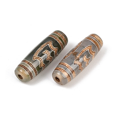 Tibetan Style dZi Beads TDZI-E004-50-1