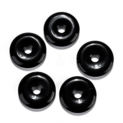 Natural Obsidian Pendants G-F524-B16-1