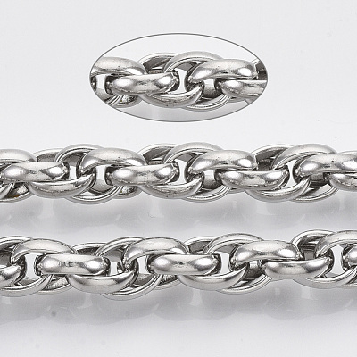 Tarnish Resistant 304 Stainless Steel Rope Chains STAS-R100-28-1