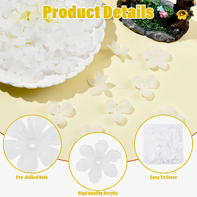 100Pcs 5 Styles Transparent Acrylic Bead Caps OACR-YW0004-59-1