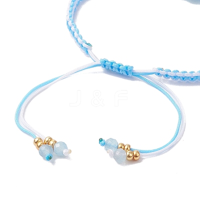 Natural White Jade Beaded Braided Bead Bracelets BJEW-MZ00253-02-1