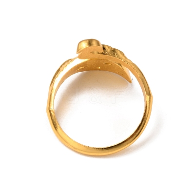Alloy Peacock Open Cuff Ring RJEW-WH0001-20G-1