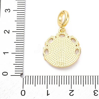 Brass Clear Cubic Zirconia European Dangle Pendants KK-D325-28G-03-1