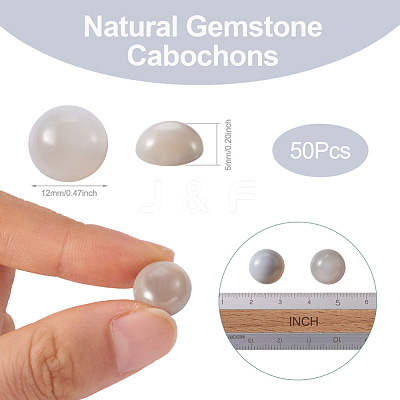 Natural Gray Agate Cabochons G-R416-12mm-15-1