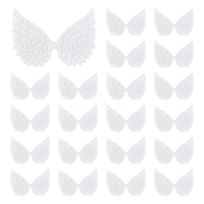 AHADEMAKER 50Pcs Cloth Embossed Wing Ornament Accessories FIND-GA0002-55-1