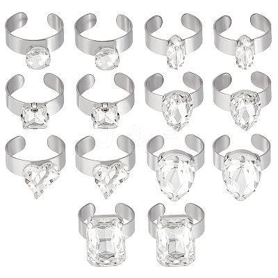 304 Stainless Steel Cuff Rings RJEW-PH01323-1