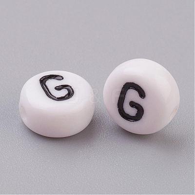 Acrylic Horizontal Hole Letter Beads X-PL37C9070-G-1