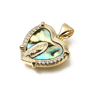 Brass Micro Pave Clear Cubic Zirconia Pendants CU-CBAF50C-01B-G02-1