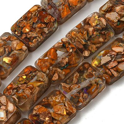 Dyed Natural Imperial Jasper with Resin Beads Strands G-G083-F04-01-1