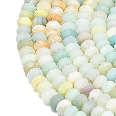 Natural Flower Amazonite Beads Strands G-P575-A10-8x5mm-01-1