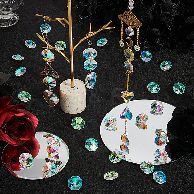 50Pcs Octagon Sew on Glass Rhinestone GLAA-SP0001-83A-01-1
