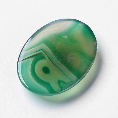 Natural Green Agate Cabochons G-F296-08-30x40mm-1