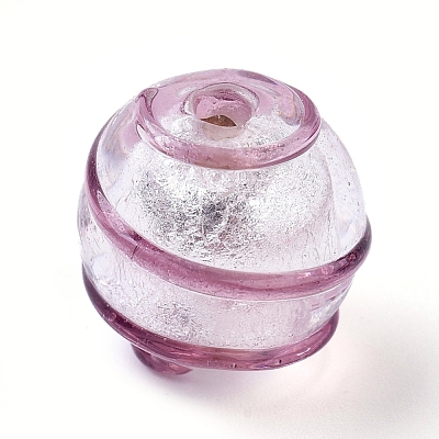 Handmade Silver Foil Glass Lampwork Beads FOIL-G027-01-1