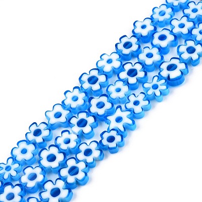 Handmade Millefiori Glass Bead Strands LAMP-N029-017B-15-1