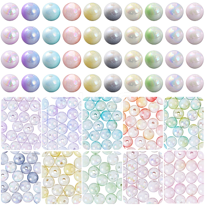 10 Colors Opaque Acrylic Beads SACR-SC0001-41-1