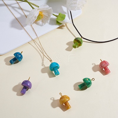 7Pcs 7 Colors Natural Quartz Pendants G-SZ0002-21-1