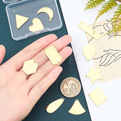 304 Stainless Steel Pendants STAS-UN0016-19G-1