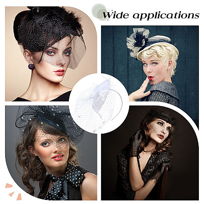 Mesh Veil Cloth Hair Bands AJEW-WH0248-740B-1