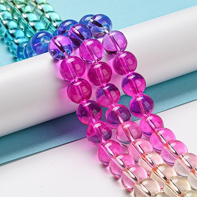 Dyed & Heated Synthetic Quartz Beads Strands G-P502-01C-04-1