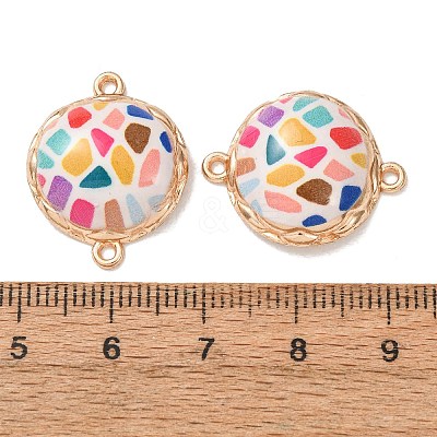 Printed Alloy Enamel Connector Charms AL-CBA2638-01A-1