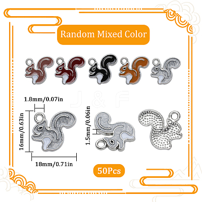 50Pcs Alloy Enamel Pendants ENAM-SC0004-06-1
