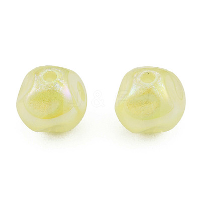 Electroplate Rainbow Iridescent Plating Acrylic Beads TACR-T025-002C-1