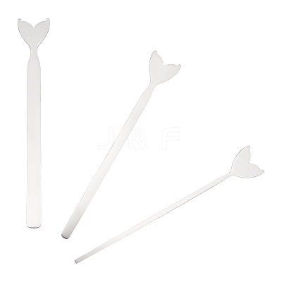 3Pcs 3 Style Stainless Steel Fishtail Bangle Blank Strips FIND-UN0001-96P-1