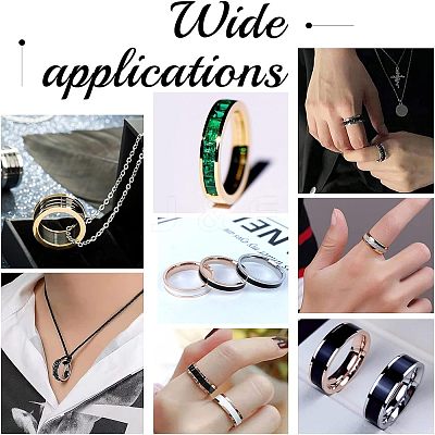 14Pcs 7 Size 201 Stainless Steel Plain Band Ring for Men Women RJEW-DC0001-06A-1