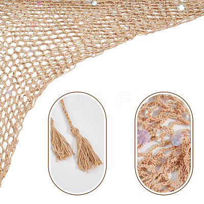 Polyester Women Crochet Beach Cover Up Sarong Wrap AJEW-WH20007-71-1