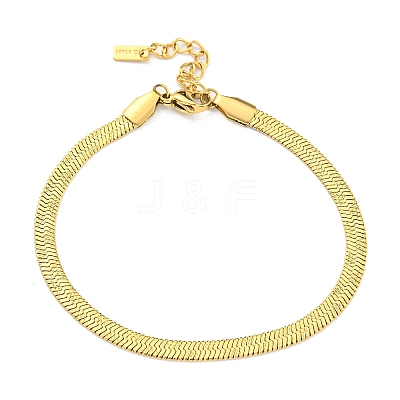 Ion Plating(IP) 304 Stainless Steel Herringbone Chain Bracelets for Women BJEW-A017-01G-1