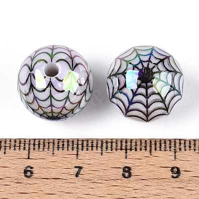 UV Plating Opaque Acrylic Beads OACR-T028-69B-1