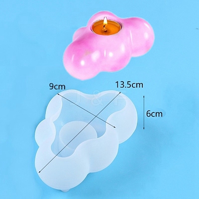 DIY Silicone Cloud Shape Tealight Candle Holder Molds PW-WG49498-01-1