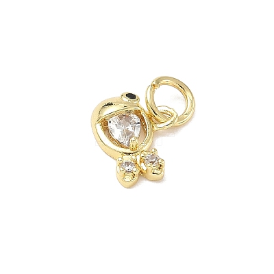 Brass Micro Pave Cubic Zirconia Charms ZIRC-I356-13G-04-1