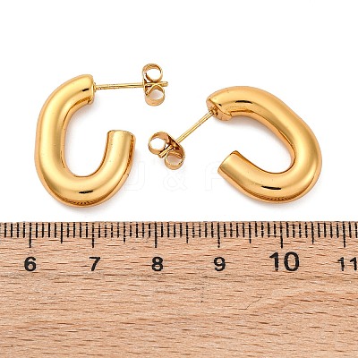 201 Stainless Steel Half Hoop Earrings EJEW-C501-16G-A-1