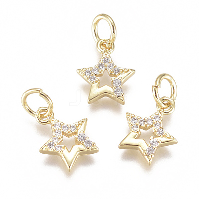 20Pcs Brass Micro Pave Cubic Zirconia Charms ZIRC-SZ0001-89-1