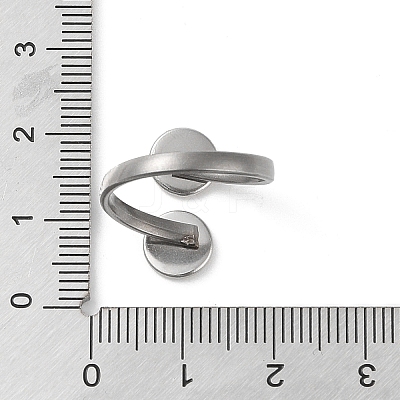 Non-Tarnish 304 Stainless Steel Open Cuff Ring Findings X-STAS-E124-05A-P-1