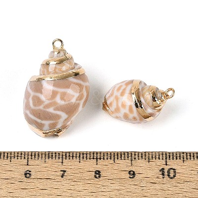 Electroplate Natural Spiral Shell Pendants SSHEL-N042-08-1