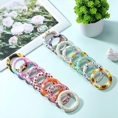 5Pcs Ring Food Grade Eco-Friendly Silicone Beads JX893E-1