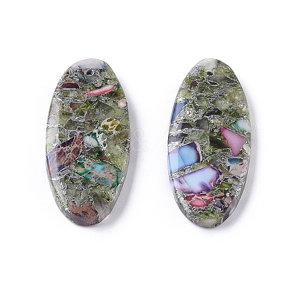 Assembled Imperial Jasper and Fluorite Pendants G-L501-17A-1