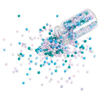Opaque Glass Round Seed Beads GLAA-TAC0025-07A-01-1