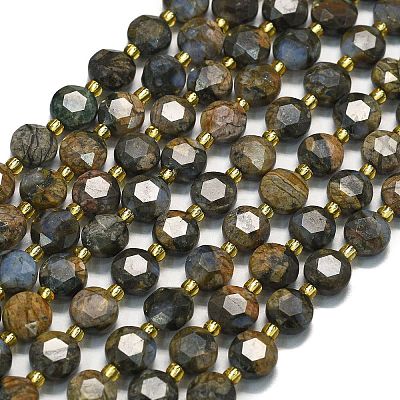 Natural Glaucophane Beads Strands G-C116-A29-02-1