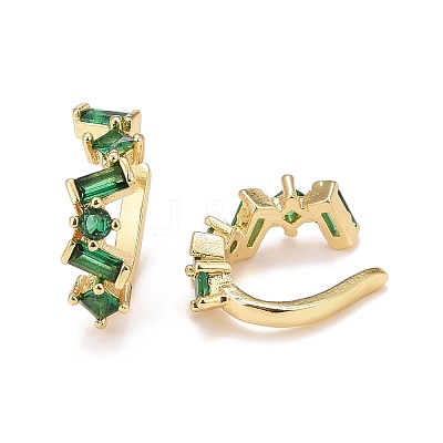 Cubic Zirconia Star Cuff Earrings EJEW-A069-17G-D-1