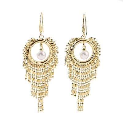 Brass Dangle Earrings EJEW-F303-01G-1