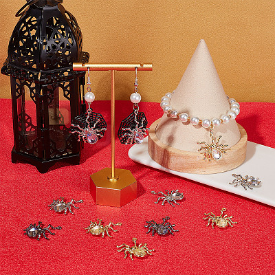 18Pcs 3 Colors Halloween Rack Plating Alloy Pendants FIND-SC0004-23-1