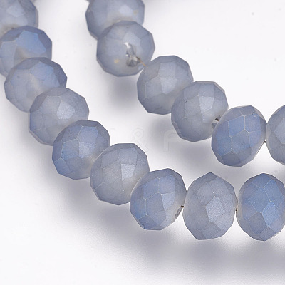 Full Rainbow Plated Faceted Rondelle Glass Beads Strands EGLA-J054-8x5mm-FR04-1