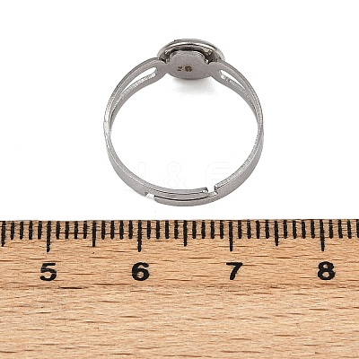304 Stainless Steel Cuff Ring Components STAS-D372-06P-01-1