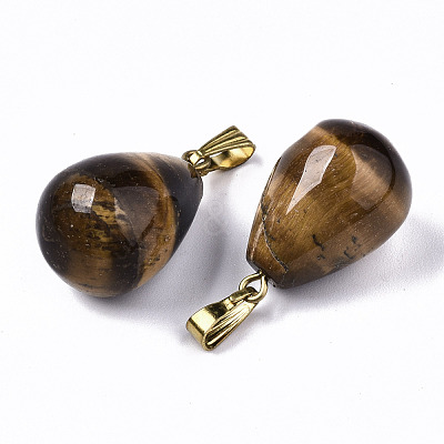Natural Tiger Eye Pendants G-S364-072-1