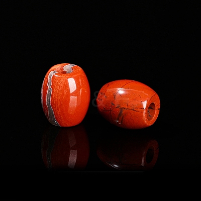 Natural Red Jasper Large Hole Barrel Beads PW-WG3EBC5-01-1